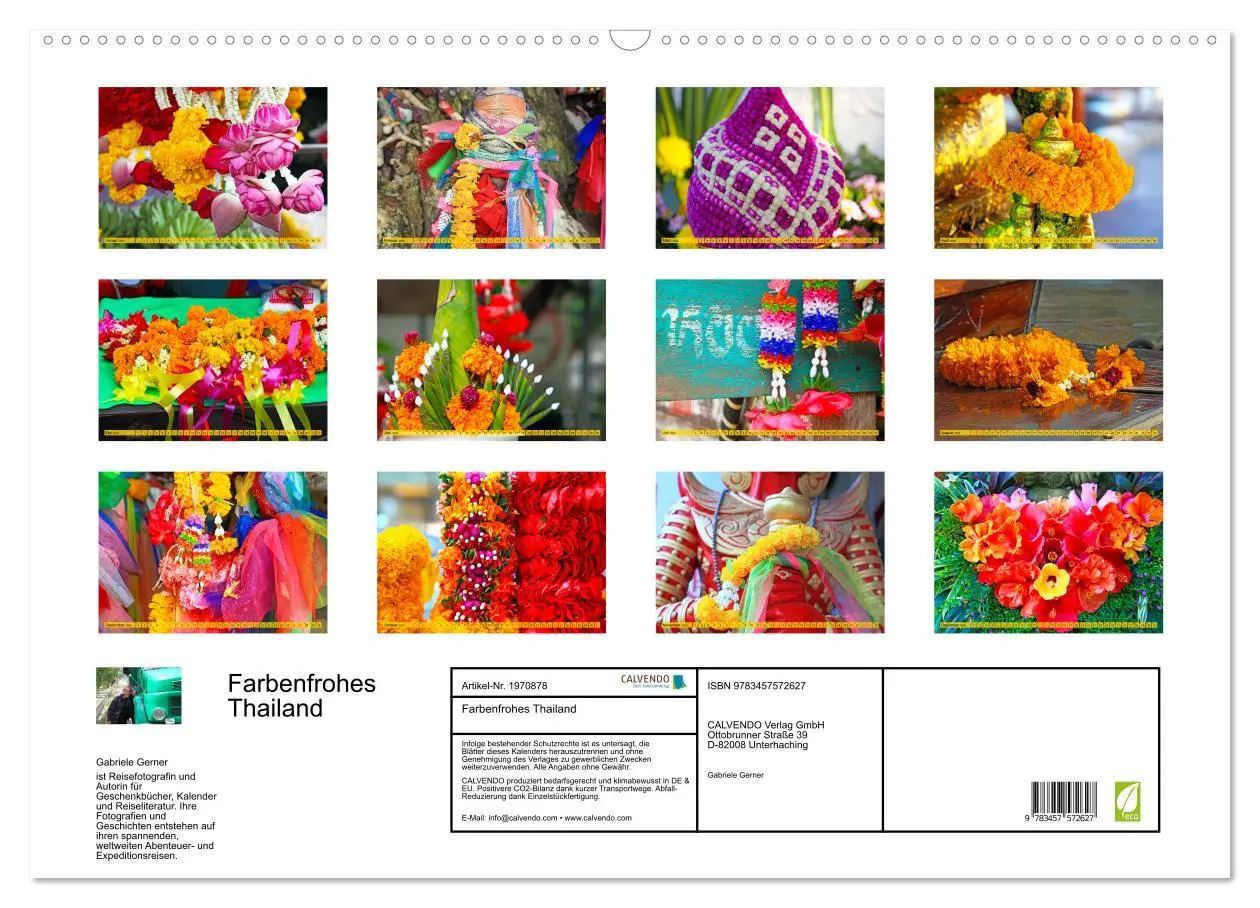 Bild: 9783457572627 | Farbenfrohes Thailand (Wandkalender 2026 DIN A2 quer), CALVENDO...