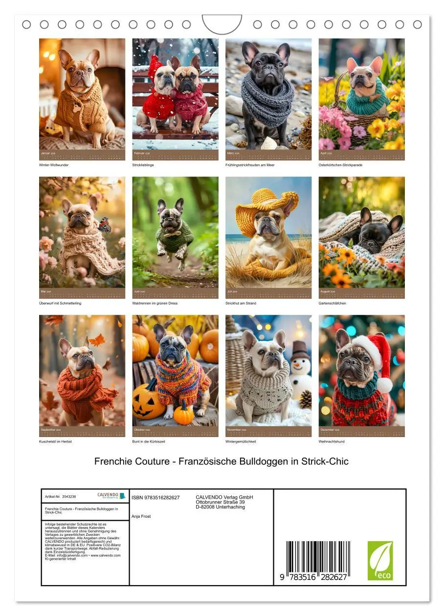 Bild: 9783516282627 | Frenchie Couture - Französische Bulldoggen in Strick-Chic...