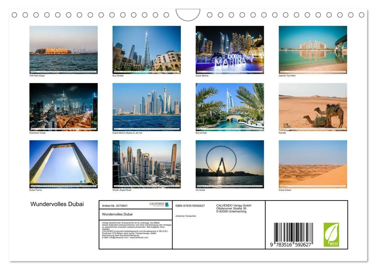 Bild: 9783516592627 | Wundervolles Dubai (Wandkalender 2026 DIN A4 quer), CALVENDO...