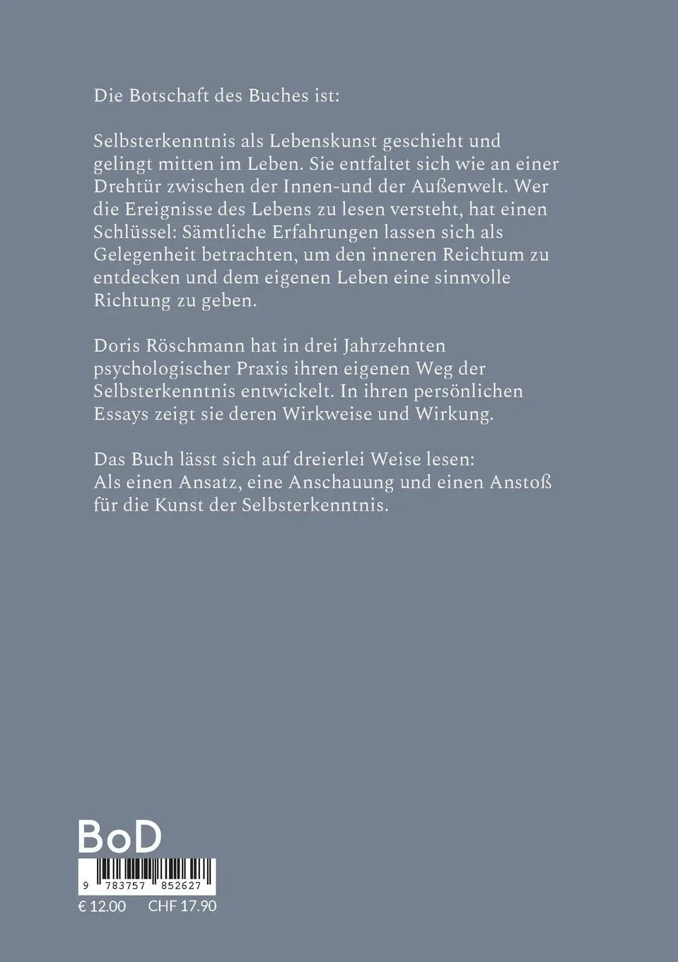 Rückseite: 9783757852627 | Mitten im Leben | Die Kunst der Selbsterkenntnis | Doris Röschmann