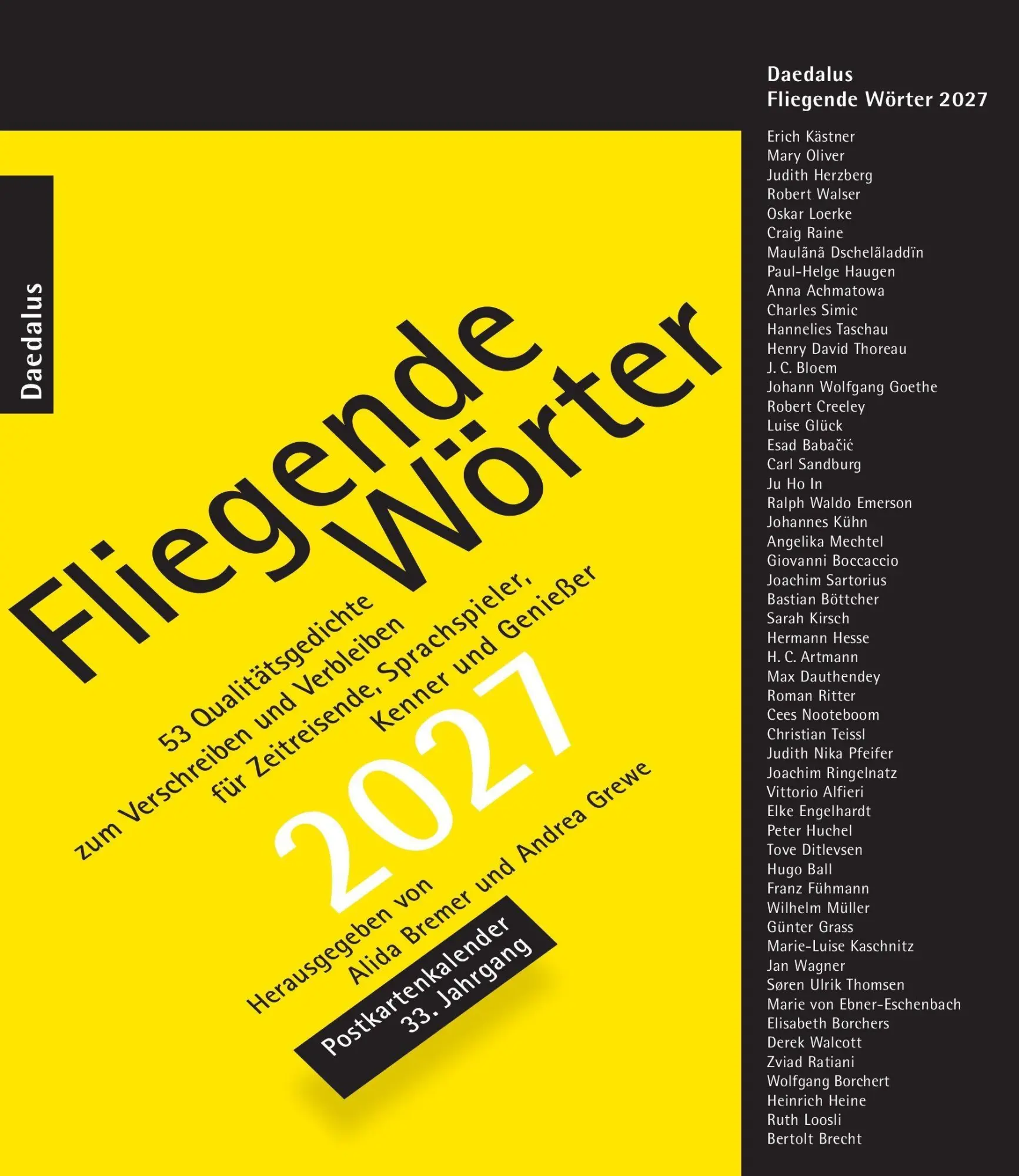 Cover: 9783891262627 | Fliegende Wörter 2027.Postkartenkalender | Alida Bremer (u. a.) | 2027