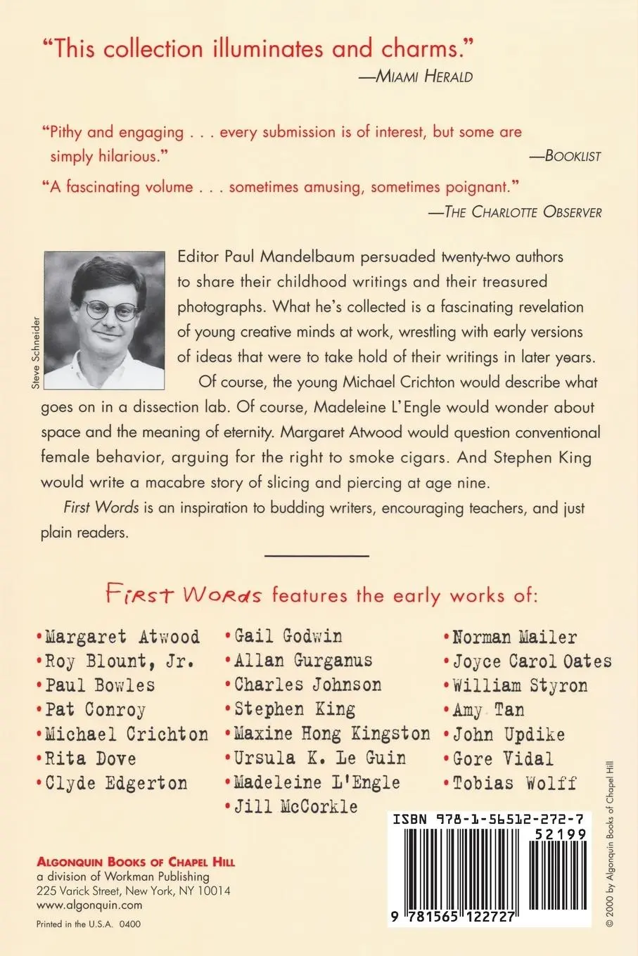 Rückseite: 9781565122727 | First Words | Earliest Writing from Favorite Contemporary Authors