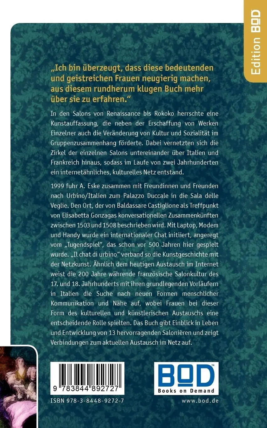Rückseite: 9783844892727 | Ein Reigen geistreicher Frauen | Antje Eske | Taschenbuch | 164 S.