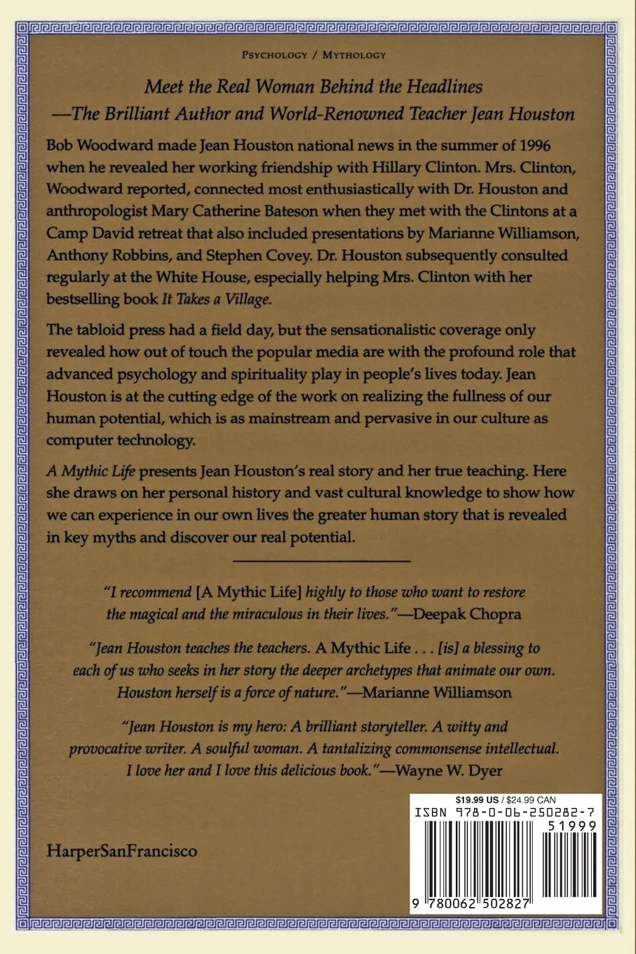 Rückseite: 9780062502827 | Mythic Life, A | Jean Houston | Taschenbuch | Englisch | 1996