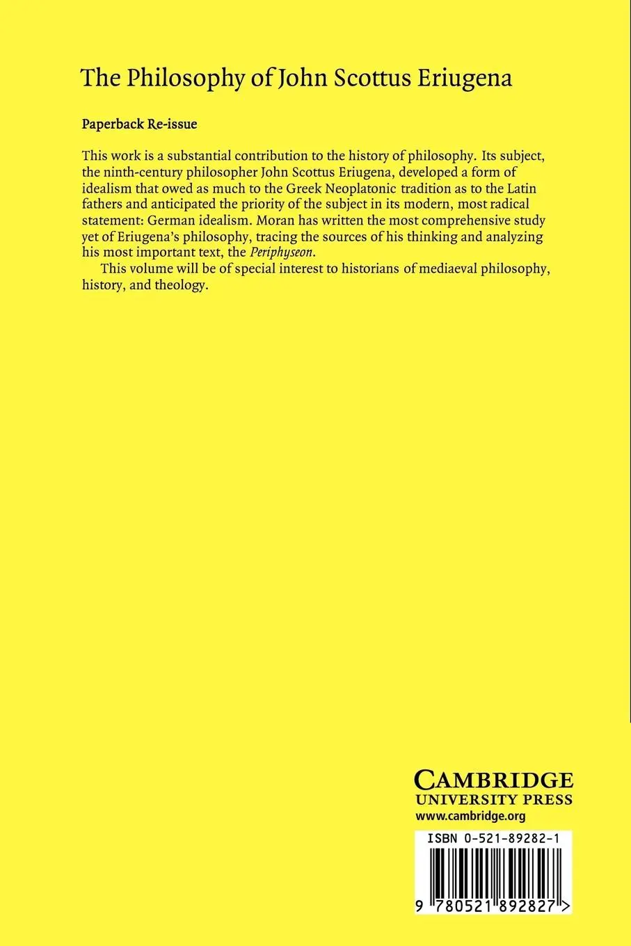 Rückseite: 9780521892827 | The Philosophy of John Scottus Eriugena | Dermot Moran | Taschenbuch