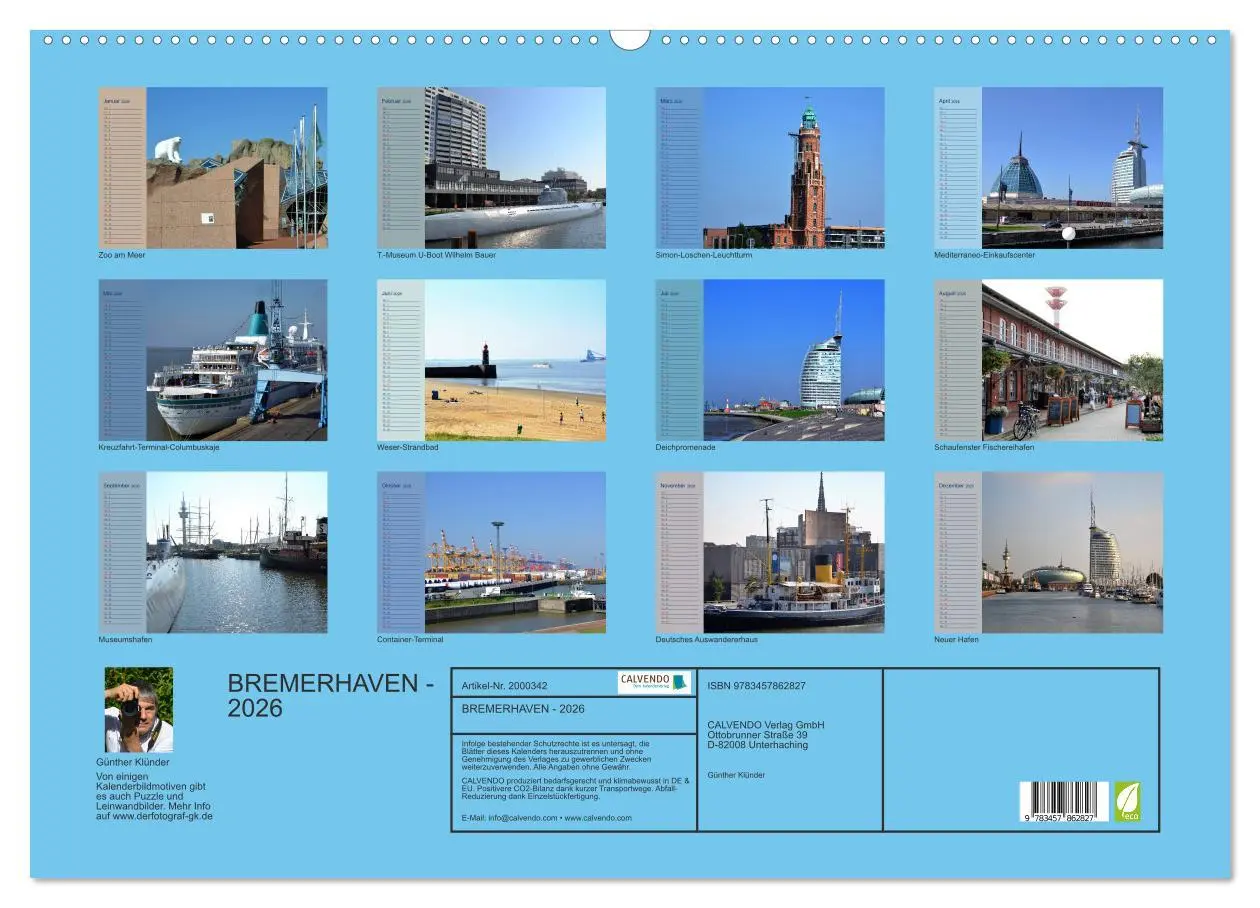 Bild: 9783457862827 | BREMERHAVEN - 2026 (Wandkalender 2026 DIN A2 quer), CALVENDO...