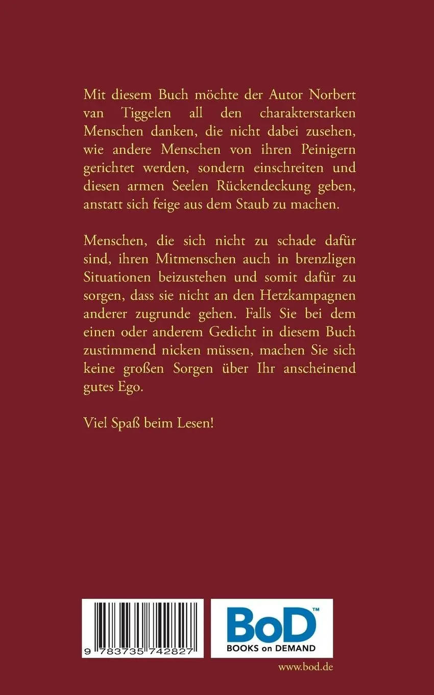 Rückseite: 9783735742827 | Aufrecht gehen | ... das Buch für Menschen mit Rückgrat! | Tiggelen