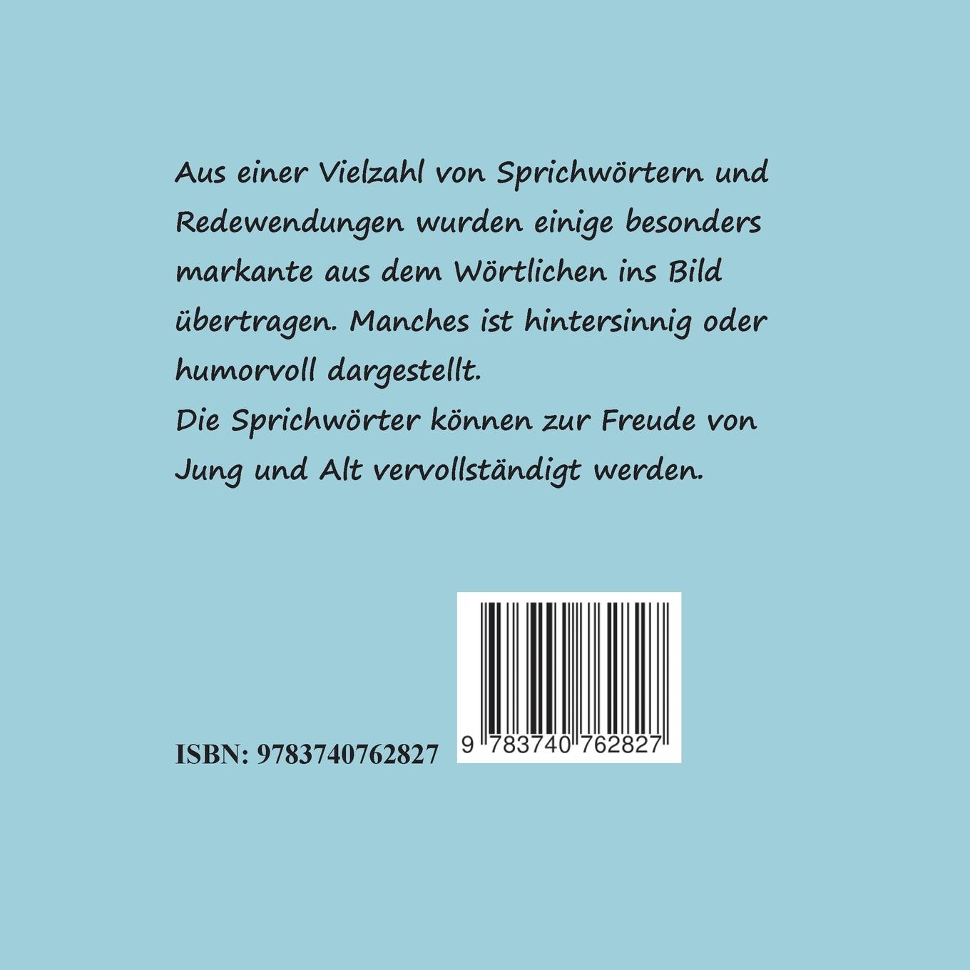 Rückseite: 9783740762827 | Augenschmaus | Sprichwörter bildlich gesehen | Ulrich Trabandt | Buch