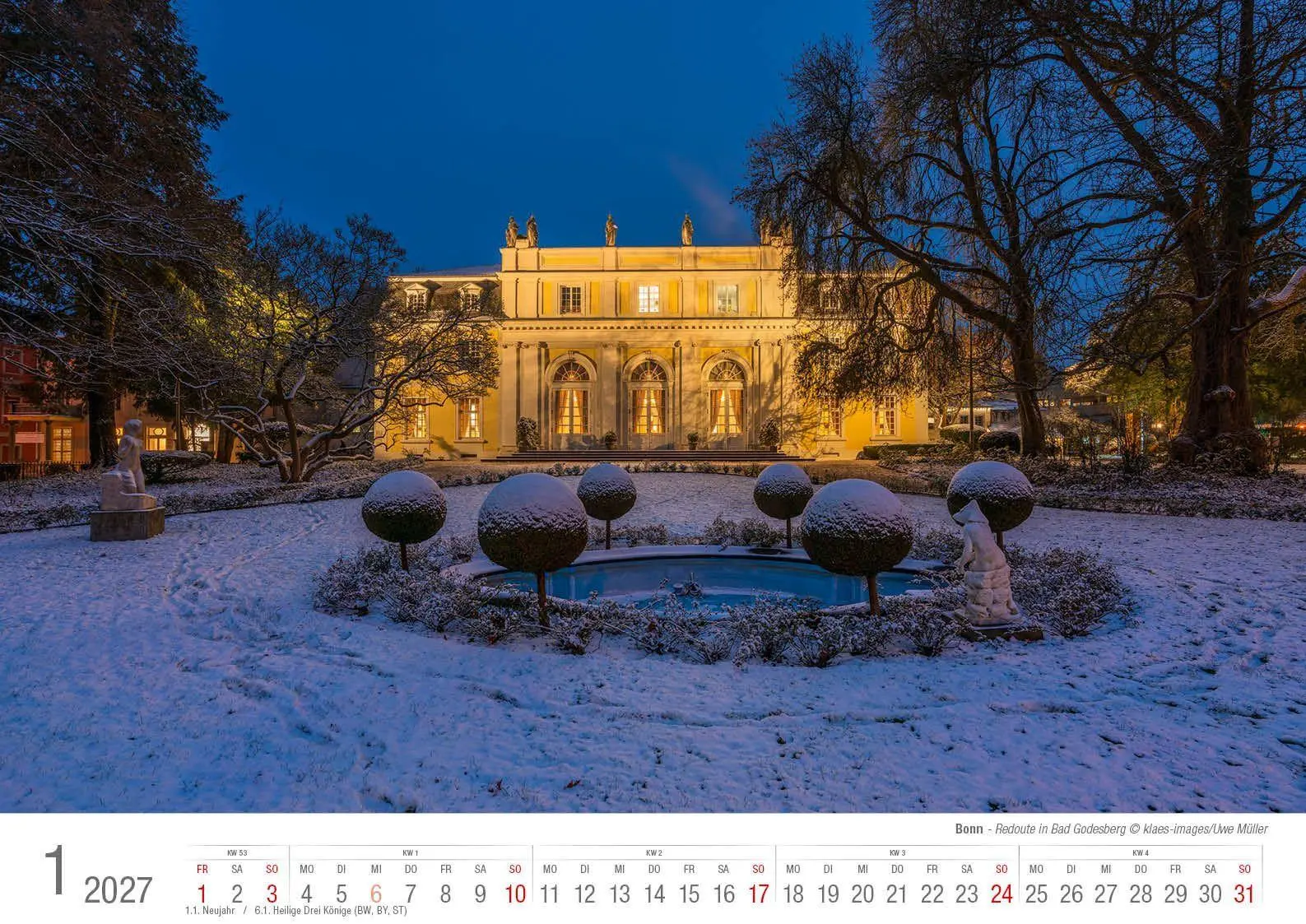 Bild: 9783965352827 | Bonn 2027 Bildkalender A3 quer, spiralgebunden | Holger Klaes | 2027