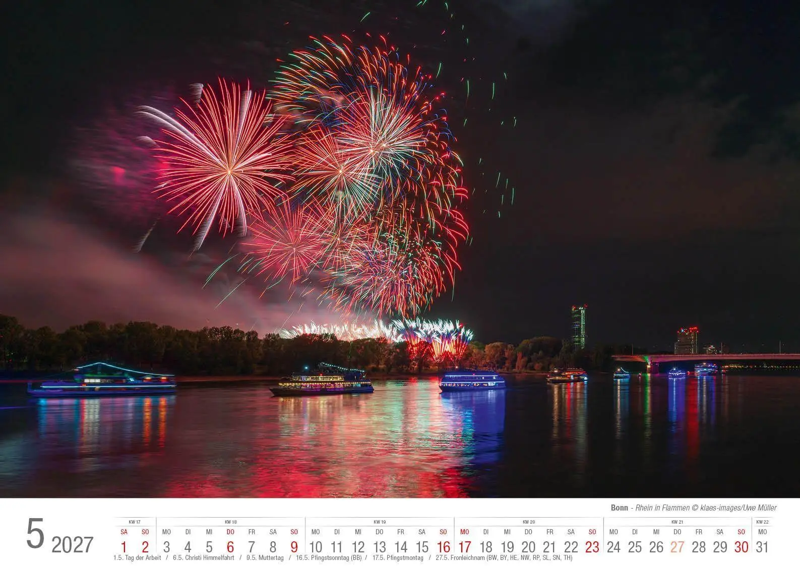 Bild: 9783965352827 | Bonn 2027 Bildkalender A3 quer, spiralgebunden | Holger Klaes | 2027