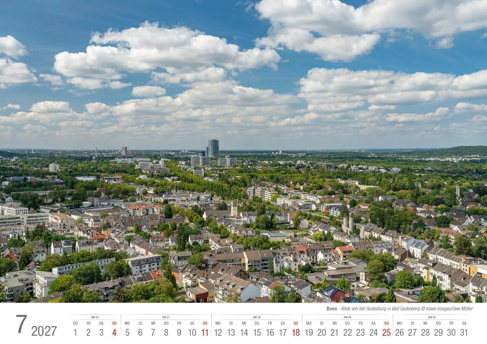 Bild: 9783965352827 | Bonn 2027 Bildkalender A3 quer, spiralgebunden | Holger Klaes | 2027