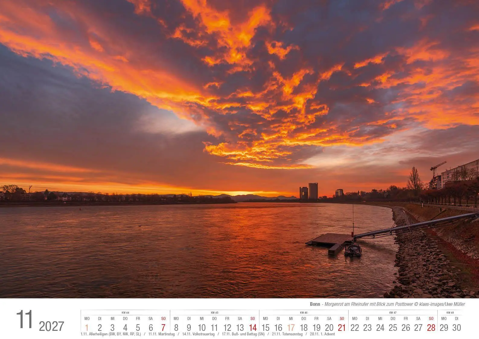 Bild: 9783965352827 | Bonn 2027 Bildkalender A3 quer, spiralgebunden | Holger Klaes | 2027