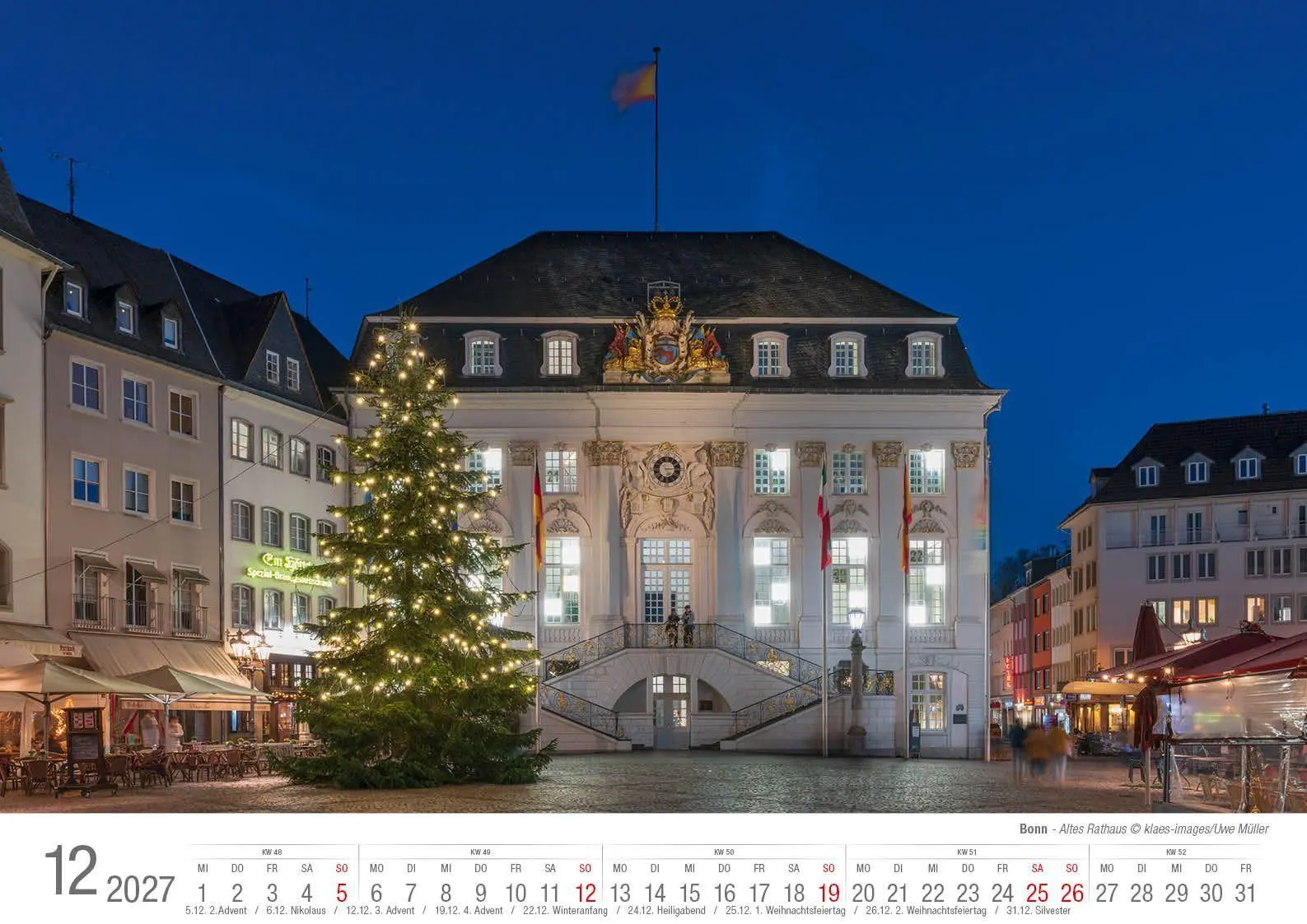 Bild: 9783965352827 | Bonn 2027 Bildkalender A3 quer, spiralgebunden | Holger Klaes | 2027