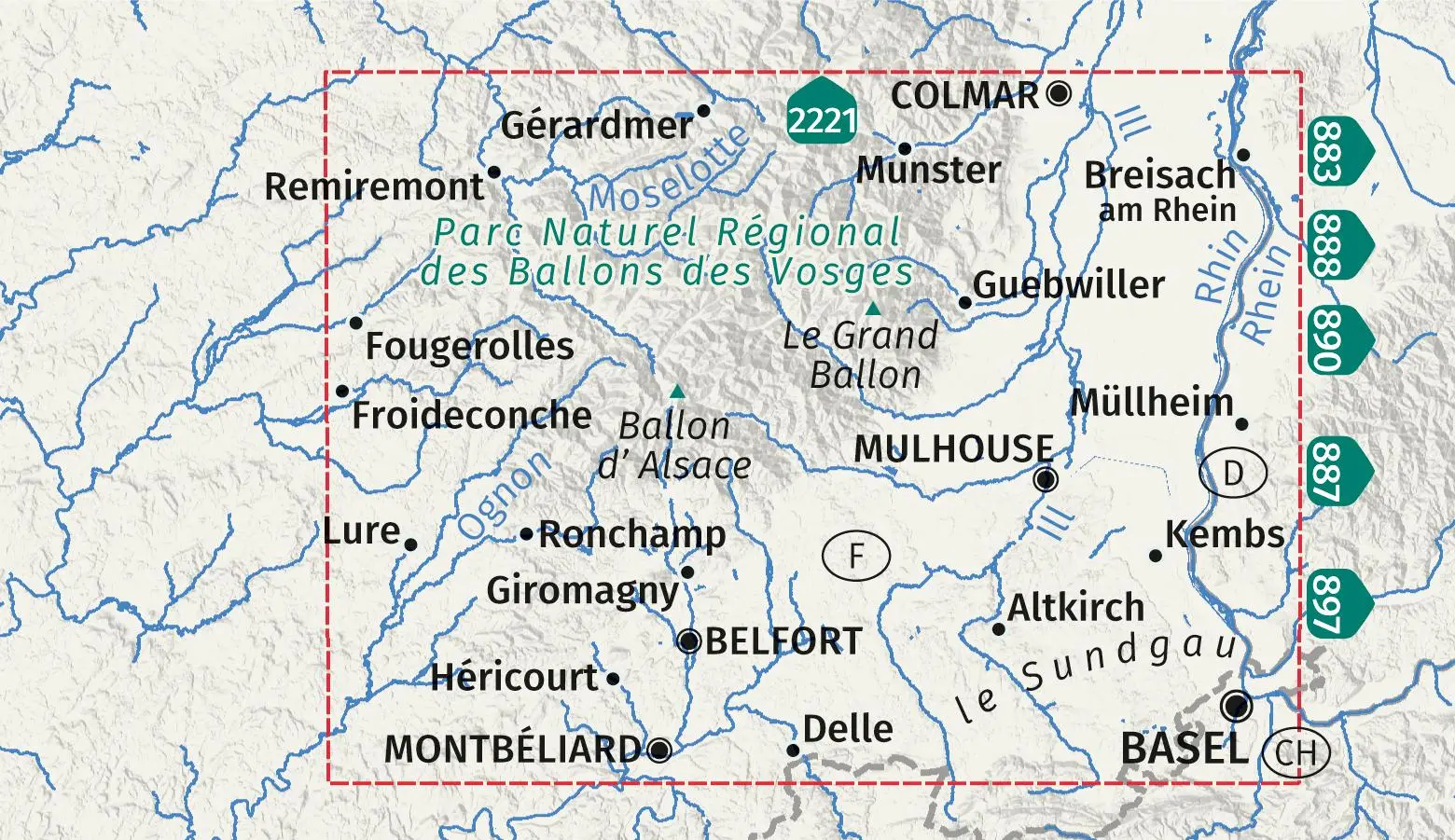 Bild: 9783991542827 | KOMPASS Wanderkarten-Set 2222 Elsass, Vogesen Süd / Alsace, Vosges...