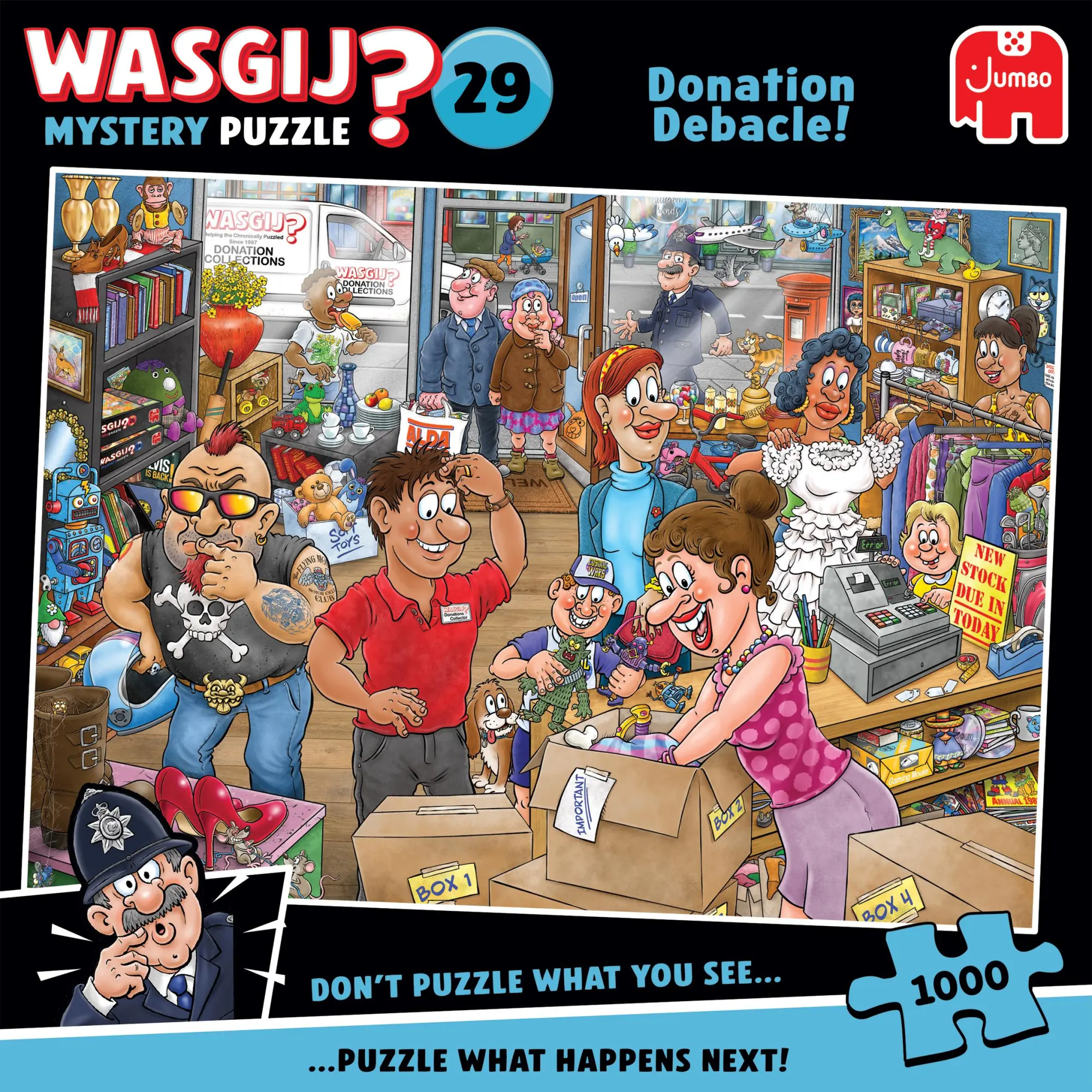 Bild: 8721017602927 | Wasgij Mystery 29 - Spenden-Desaster (1000 pieces) | Spiel | Deutsch