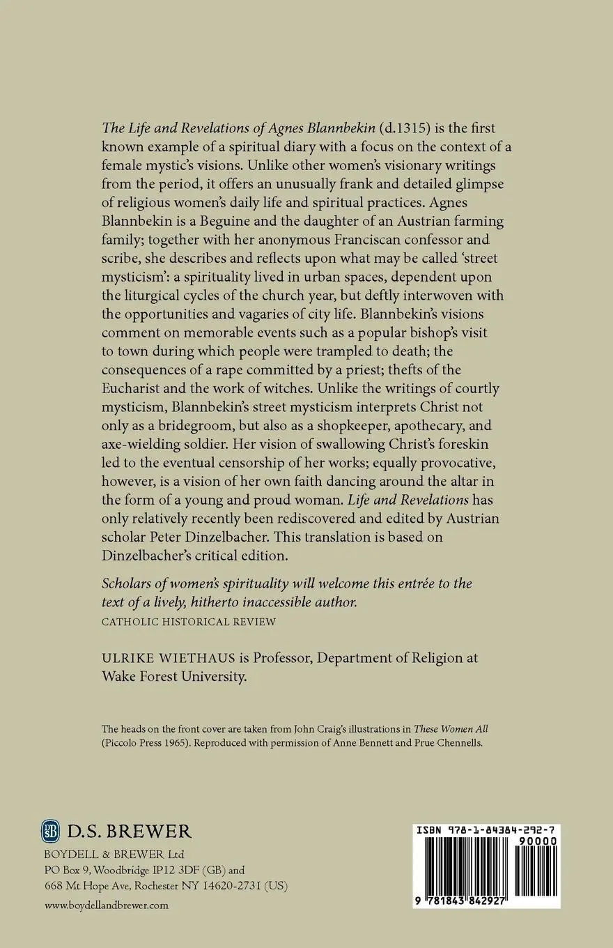 Rückseite: 9781843842927 | Agnes Blannbekin, Viennese Beguine: Life and Revelations | Wiethaus