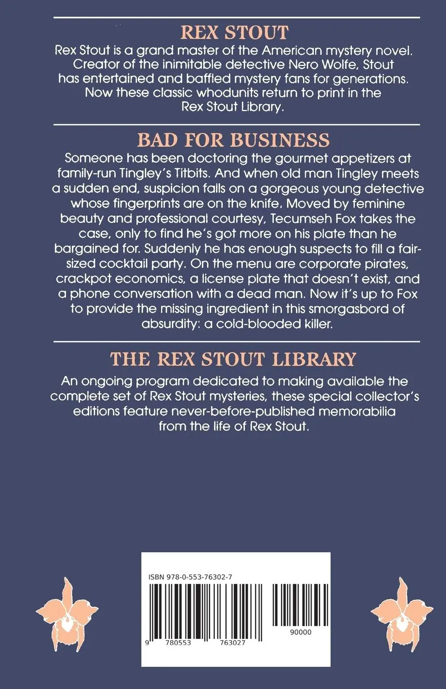 Rückseite: 9780553763027 | Bad for Business | Rex Stout | Taschenbuch | Englisch | 1999