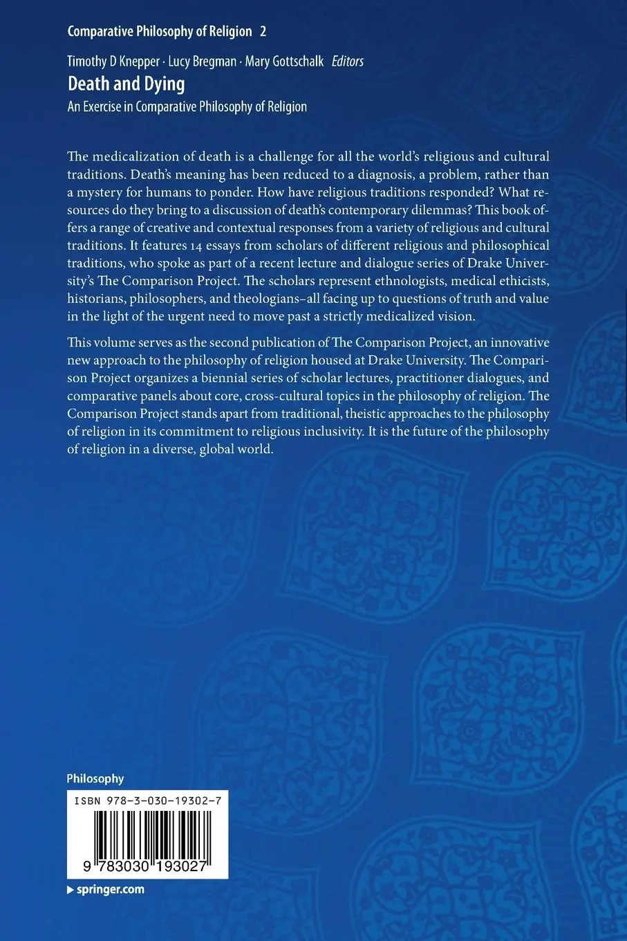 Rückseite: 9783030193027 | Death and Dying | An Exercise in Comparative Philosophy of Religion