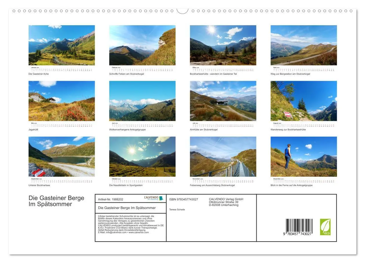 Bild: 9783457743027 | Die Gasteiner Berge Im Spätsommer (hochwertiger Premium...