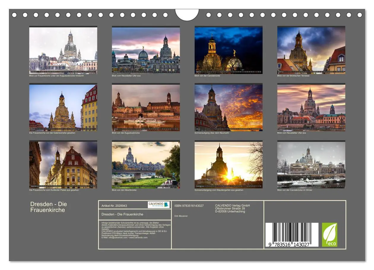 Bild: 9783516143027 | Dresden - Die Frauenkirche (Wandkalender 2026 DIN A4 quer),...