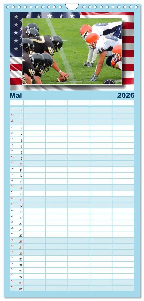 Bild: 9783516523027 | Familienplaner 2026 - American Football - Kickoff mit 5 Spalten...