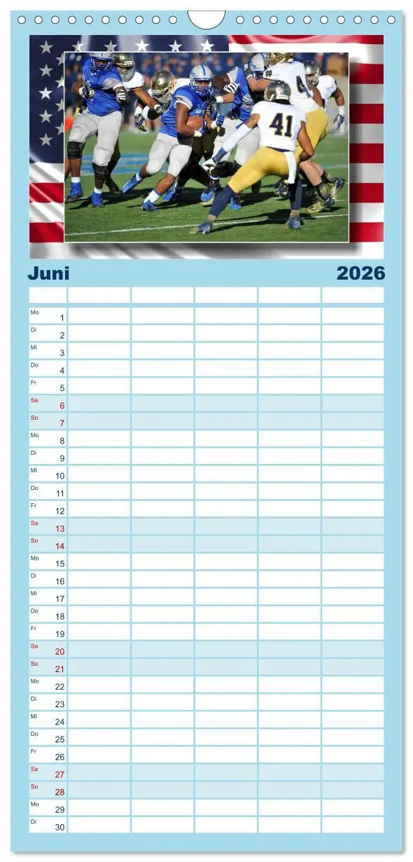 Bild: 9783516523027 | Familienplaner 2026 - American Football - Kickoff mit 5 Spalten...