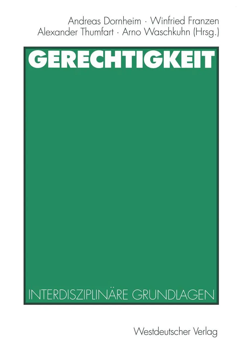 Cover: 9783531133027 | Gerechtigkeit | Interdisziplinäre Grundlagen | Dornheim (u. a.) | Buch