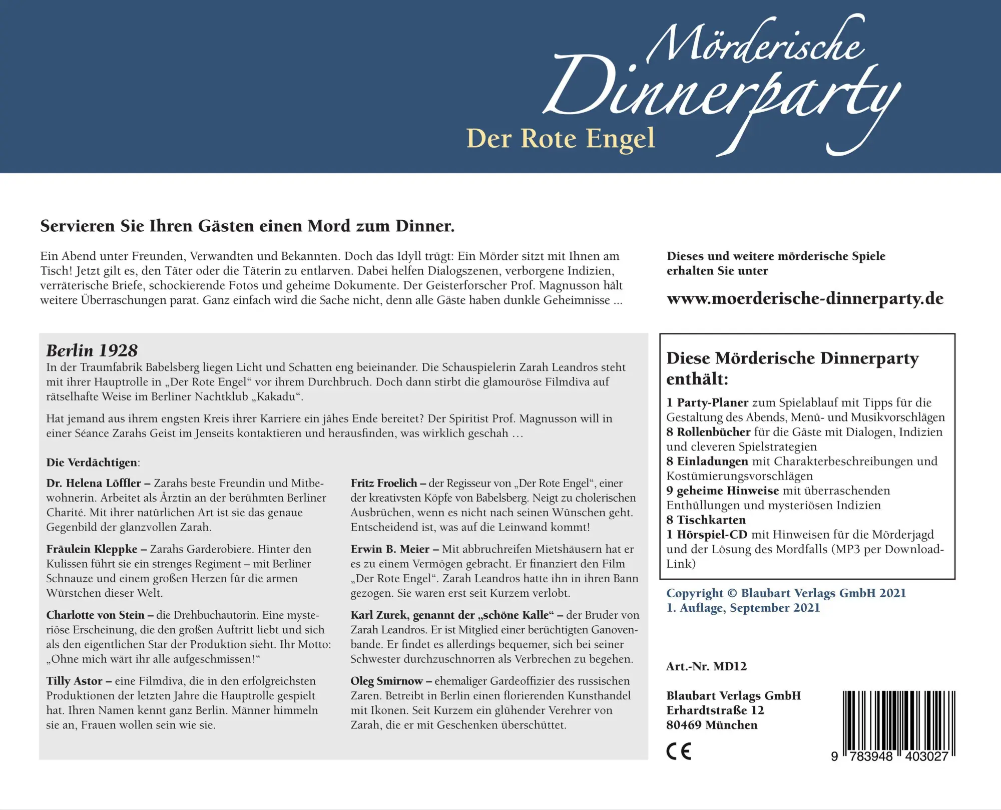 Bild: 9783948403027 | Mörderische Dinnerparty 12. Der Rote Engel | Christiane Fux | Spiel