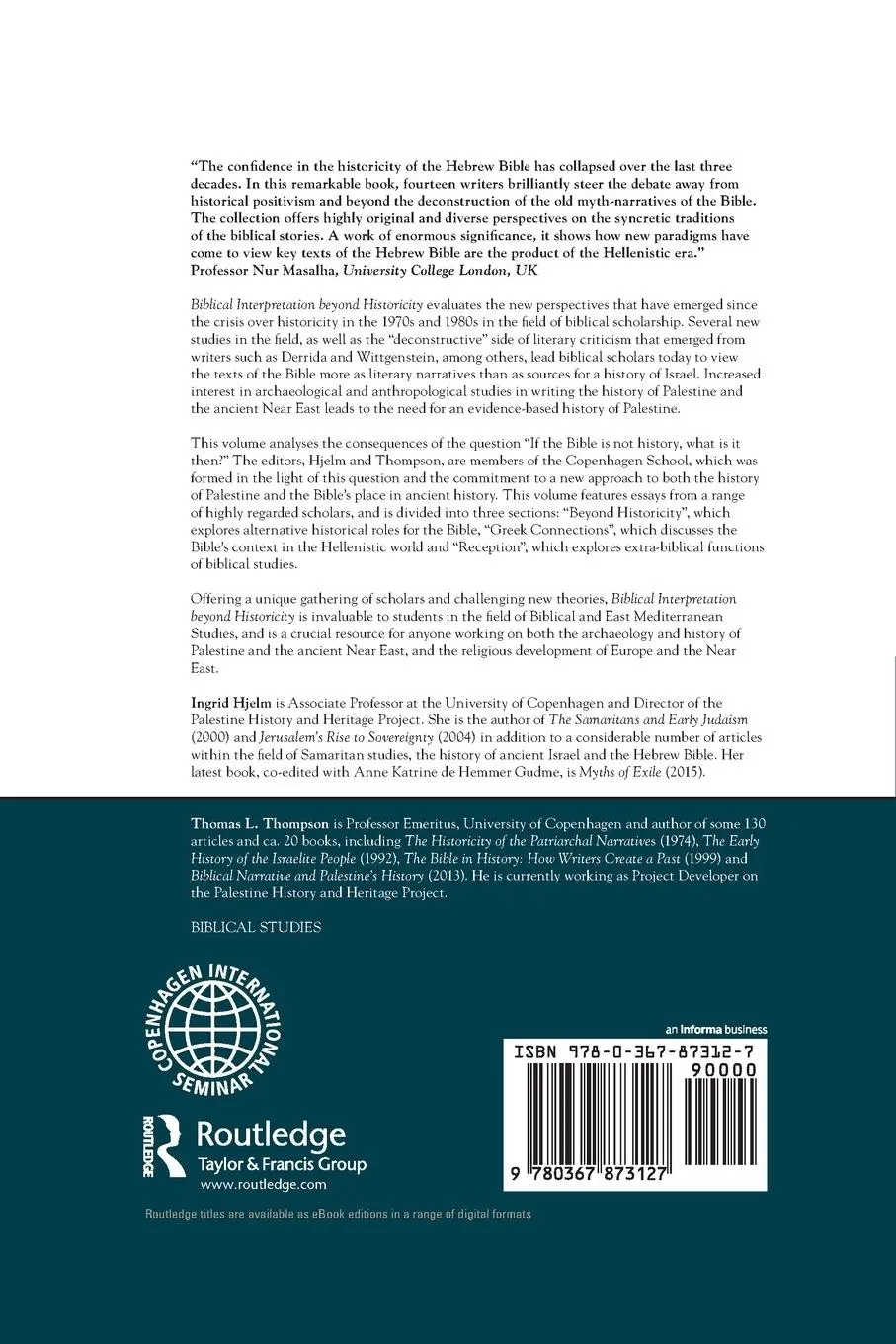Rückseite: 9780367873127 | Biblical Interpretation Beyond Historicity | Changing Perspectives 7