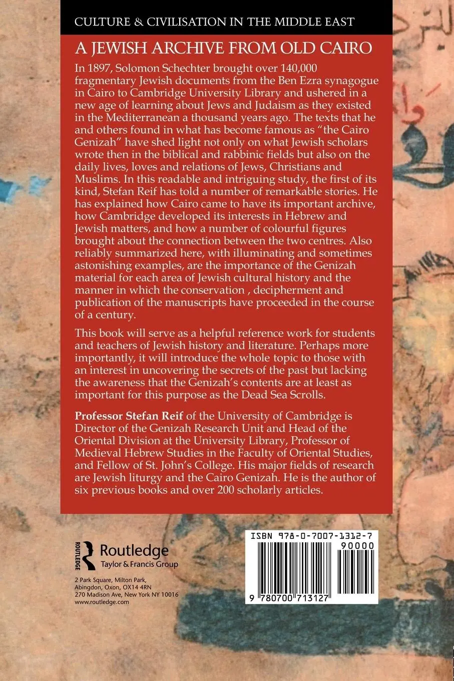 Rückseite: 9780700713127 | A Jewish Archive from Old Cairo | Stefan Reif | Taschenbuch | Englisch