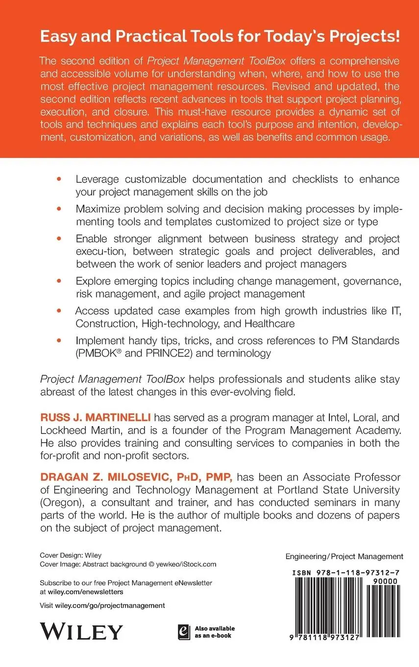 Rückseite: 9781118973127 | Project Management Toolbox | Russ J Martinelli (u. a.) | Buch | 480 S.