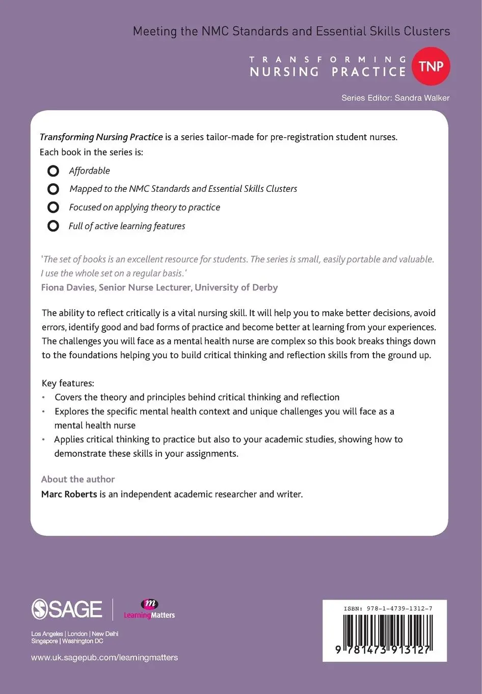 Rückseite: 9781473913127 | Critical Thinking and Reflection for Mental Health Nursing Students