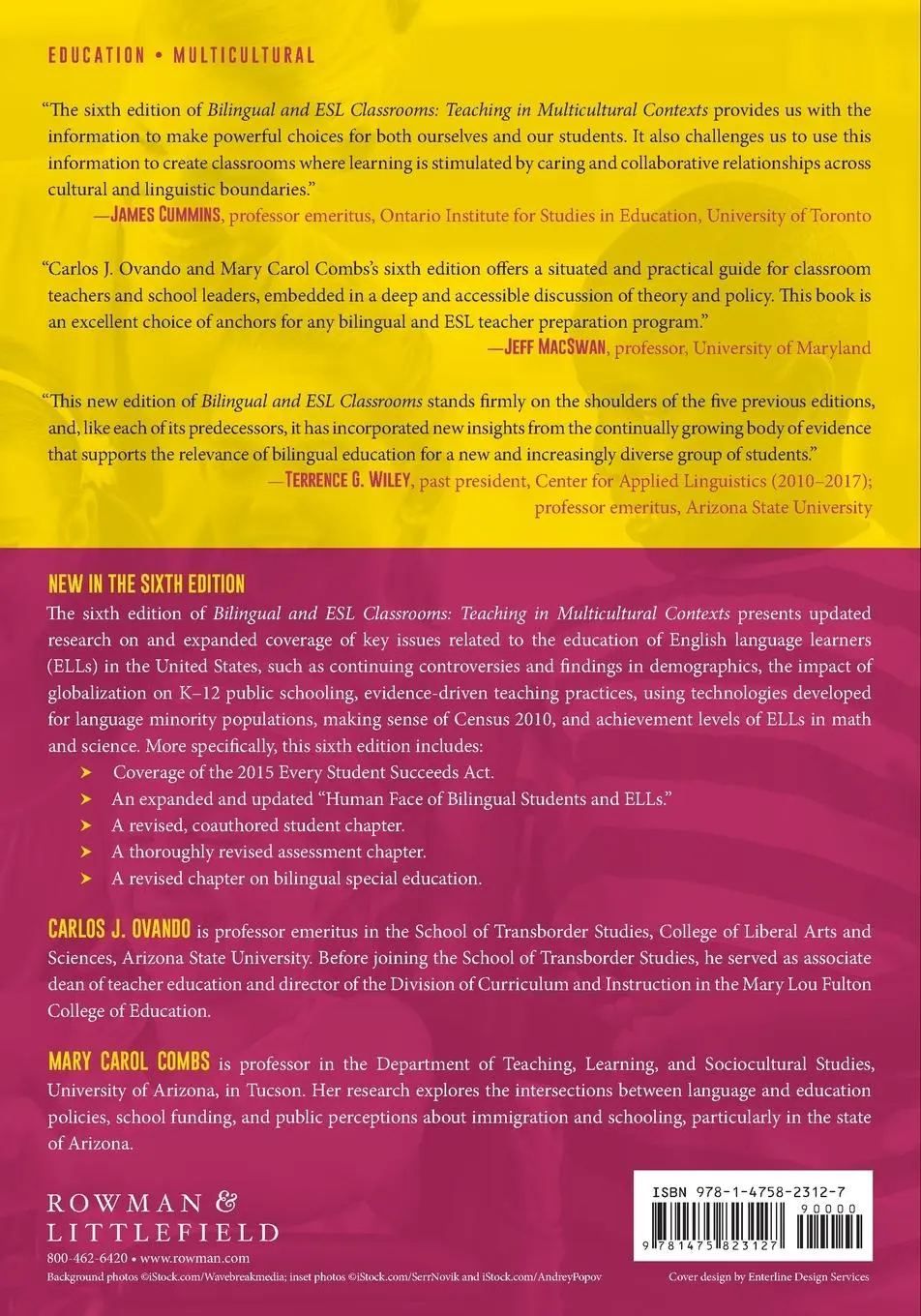 Rückseite: 9781475823127 | Bilingual and ESL Classrooms | Teaching in Multicultural Contexts