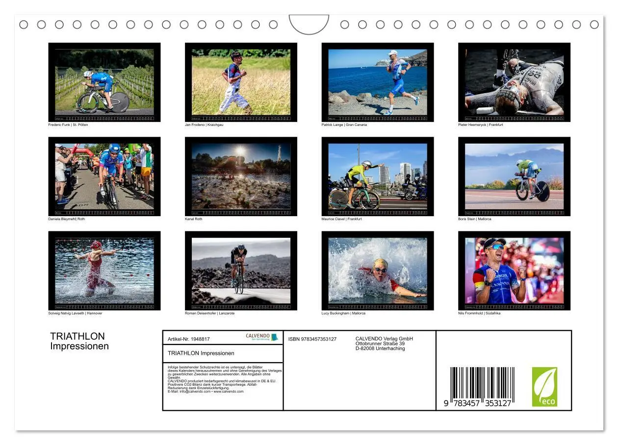 Bild: 9783457353127 | TRIATHLON Impressionen (Wandkalender 2026 DIN A4 quer), CALVENDO...