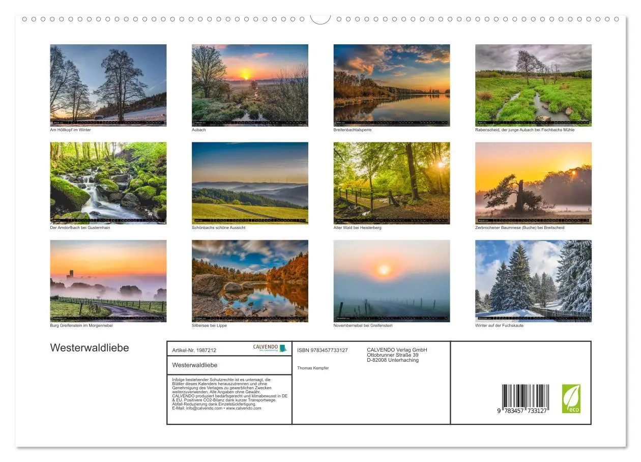 Bild: 9783457733127 | Westerwaldliebe (hochwertiger Premium Wandkalender 2026 DIN A2...