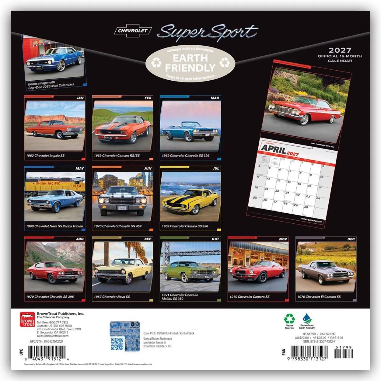Rückseite: 9798330713127 | Chevrolet Super Sport 2027 - 16-Monatskalender | Browntrout Publishers