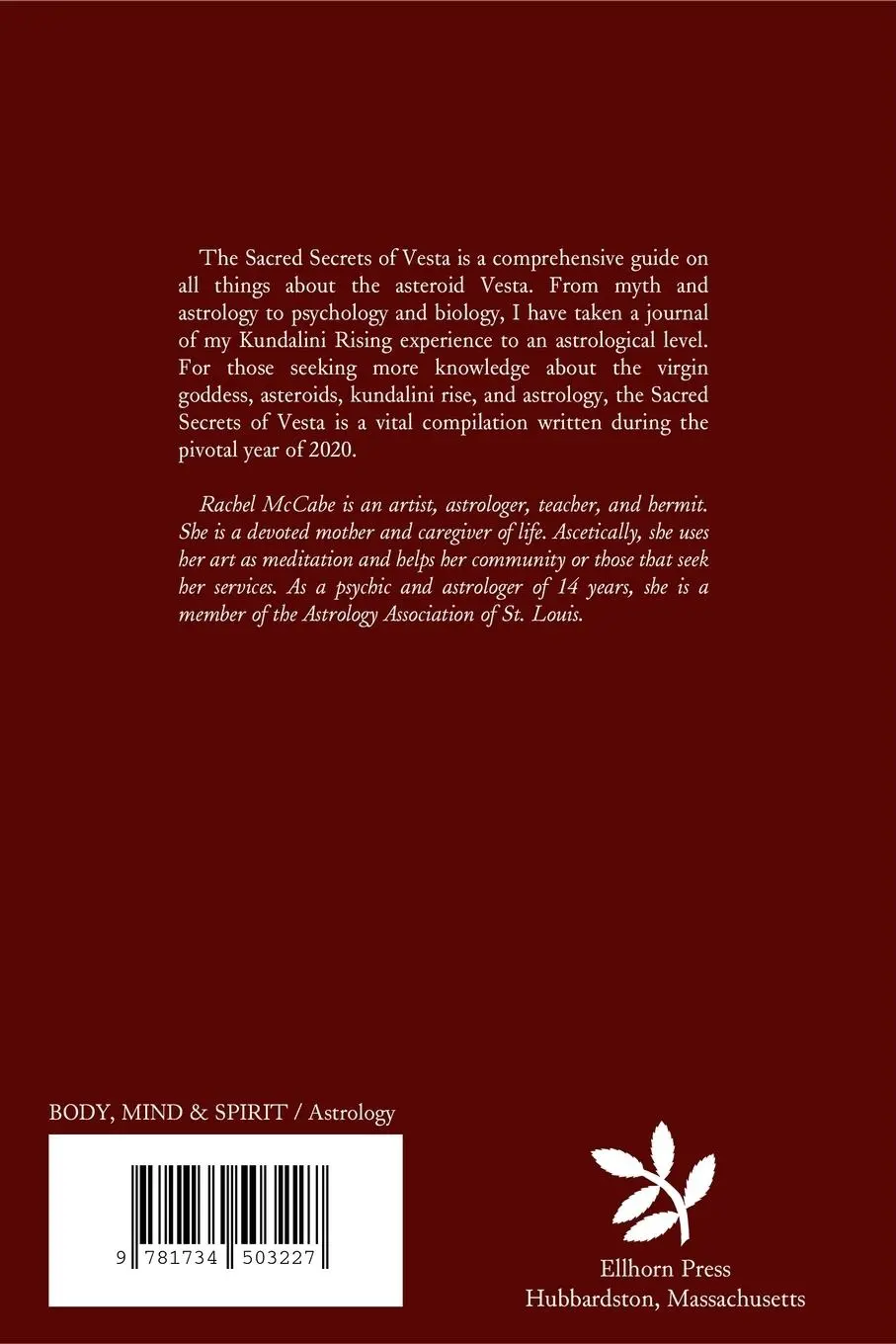 Rückseite: 9781734503227 | The Sacred Secrets of Vesta | The Astrology of Kundalini Rising | Buch