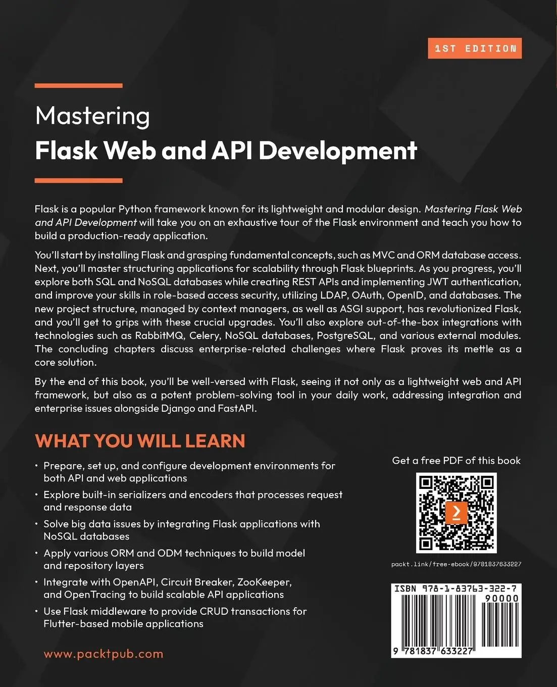 Rückseite: 9781837633227 | Mastering Flask Web and API Development | Sherwin John C. Tragura