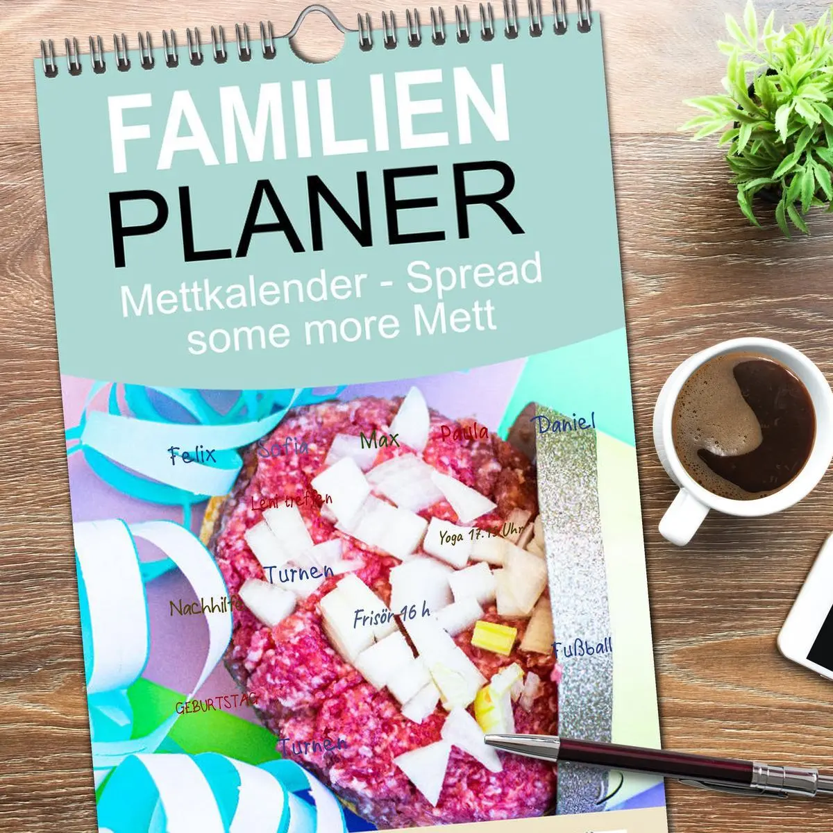 Bild: 9783457103227 | Familienplaner 2025 - Mettkalender - Spread some more Mett mit 5...