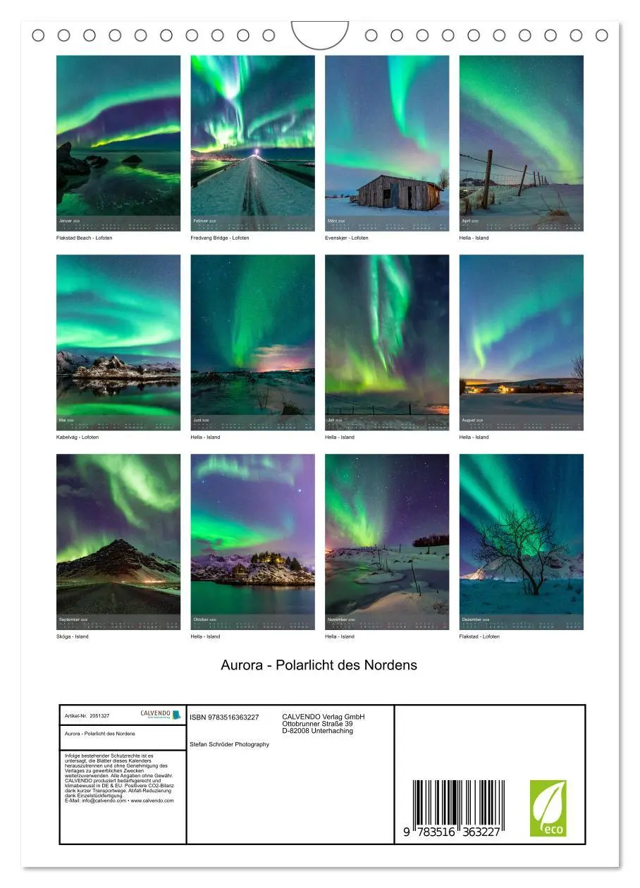 Bild: 9783516363227 | Aurora - Polarlicht des Nordens (Wandkalender 2026 DIN A4 hoch),...