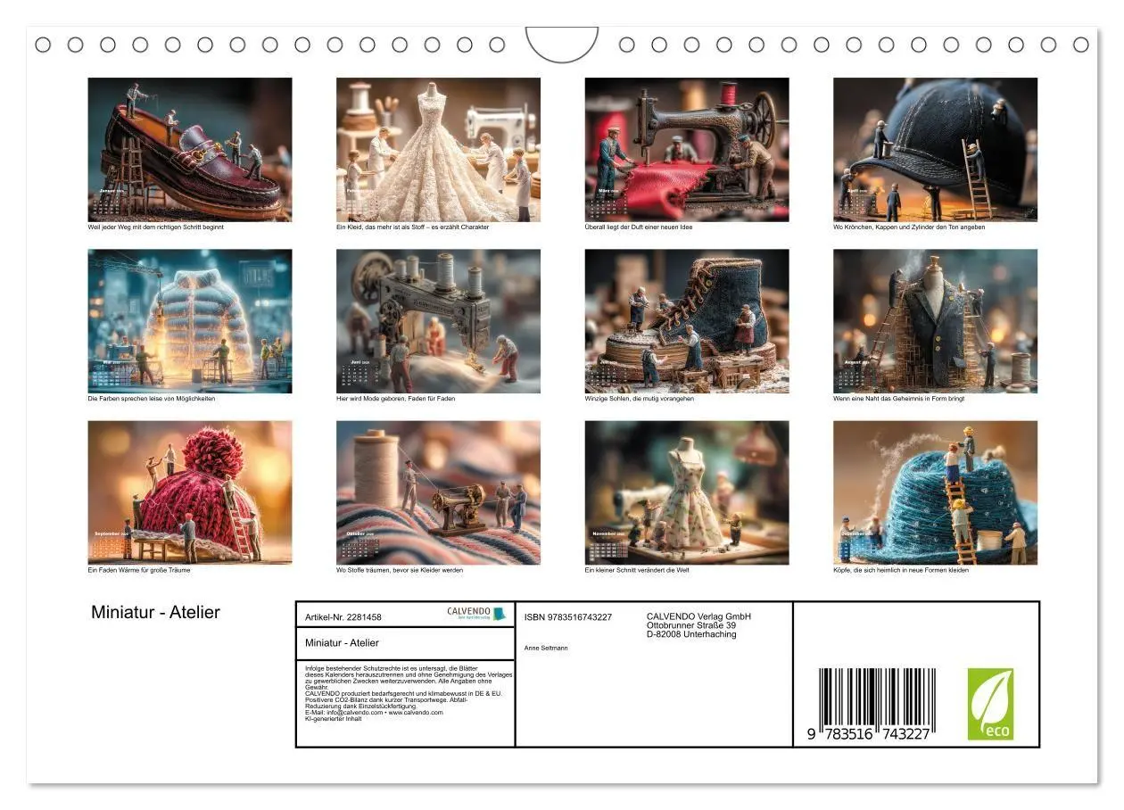 Bild: 9783516743227 | Miniatur - Atelier (Wandkalender 2026 DIN A4 quer), CALVENDO...