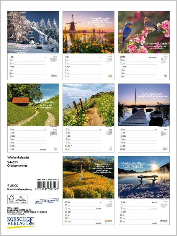 Bild: 9783819303227 | Glücksmomente 2027 | Korsch Verlag | Kalender | 54 S. | Deutsch | 2027