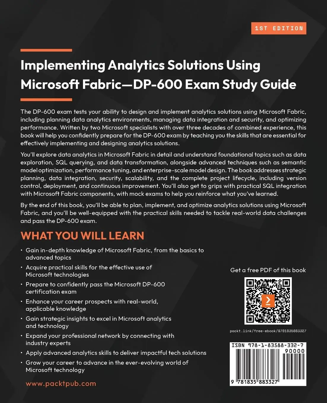 Rückseite: 9781835883327 | Implementing Analytics Solutions Using Microsoft Fabric-DP-600 Exam...