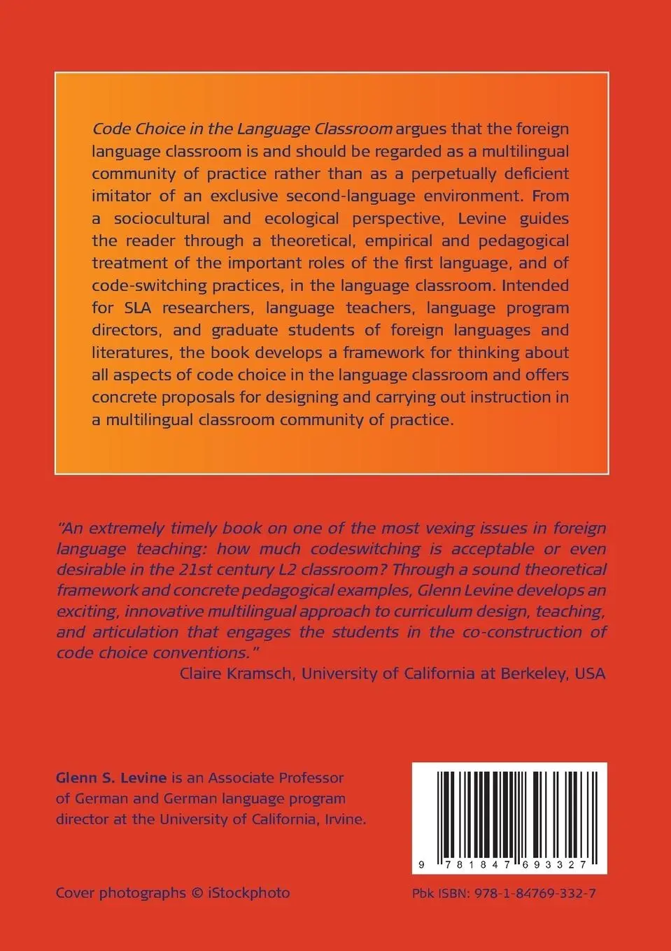 Rückseite: 9781847693327 | Code Choice in the Language Classroom | Glenn S. Levine | Taschenbuch