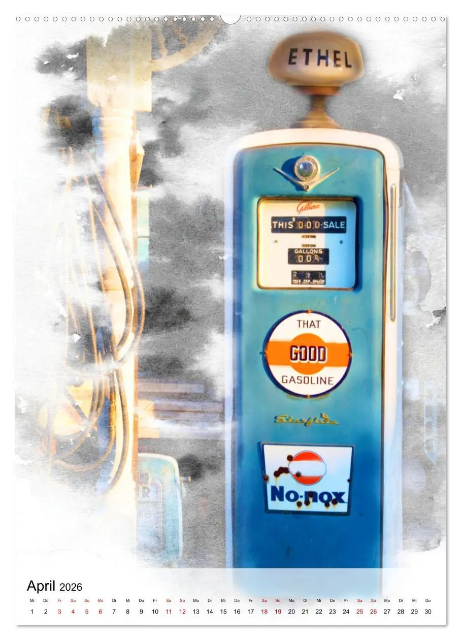 Bild: 9783516353327 | Gasoline - Vintage Tanksäulen in Szene gesetzt (Wandkalender 2026...