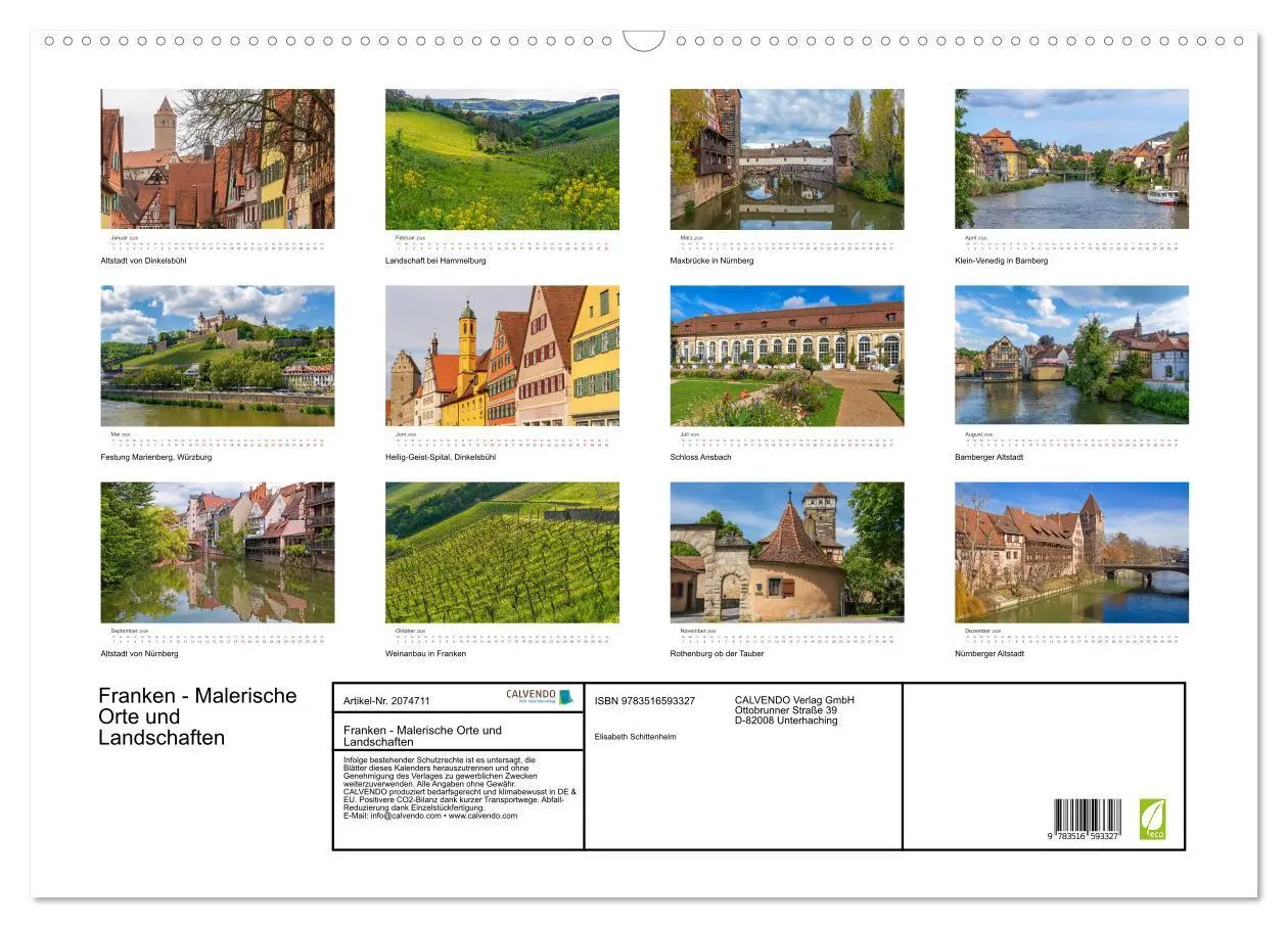 Bild: 9783516593327 | Franken - Malerische Orte und Landschaften (Wandkalender 2026 DIN...