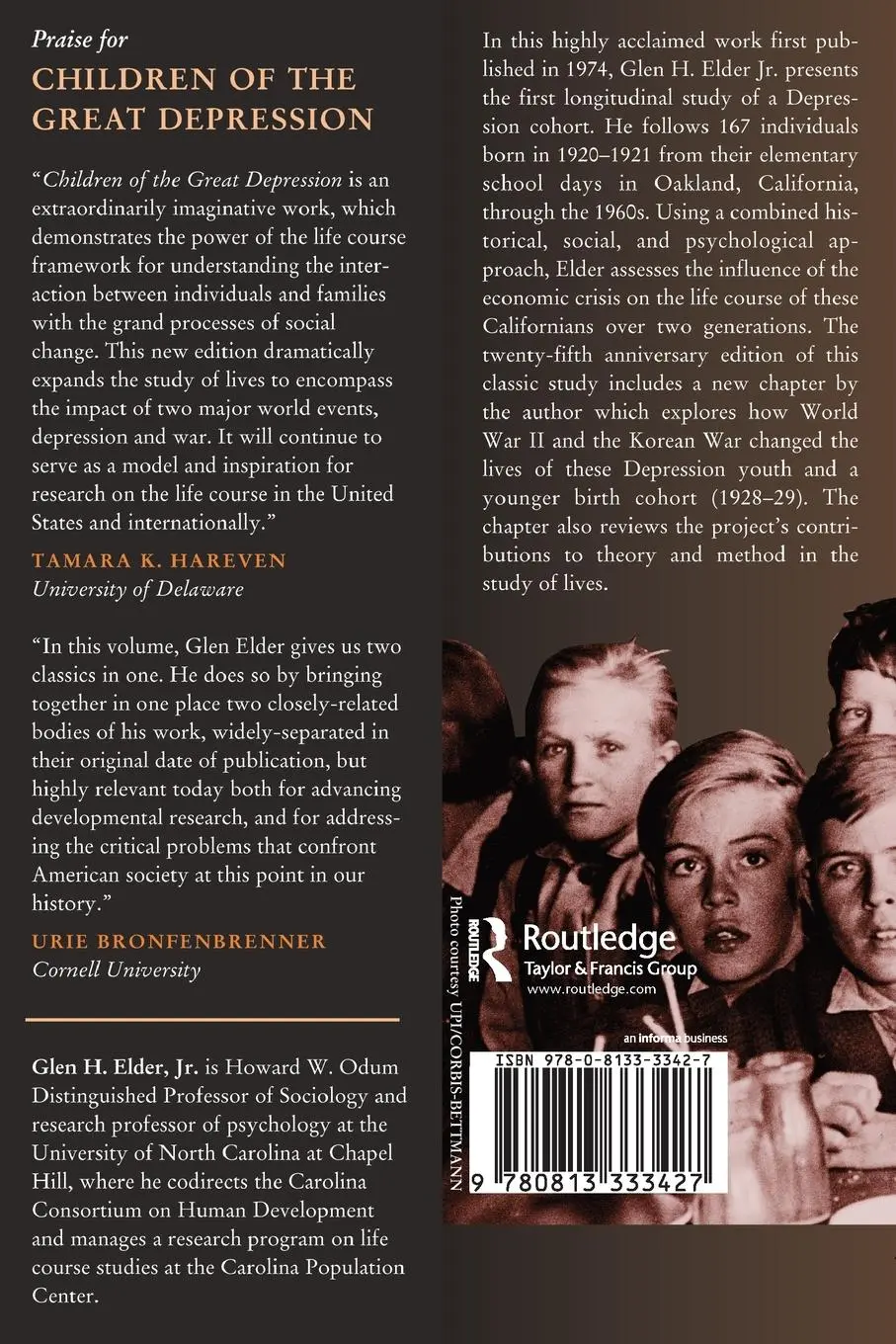 Rückseite: 9780813333427 | Children Of The Great Depression | 25th Anniversary Edition | Elder