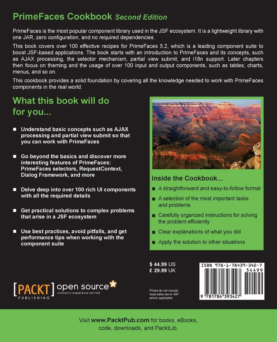 Rückseite: 9781784393427 | PrimeFaces Cookbook - Second Edition | Mert Çal¿¿kan (u. a.) | Buch