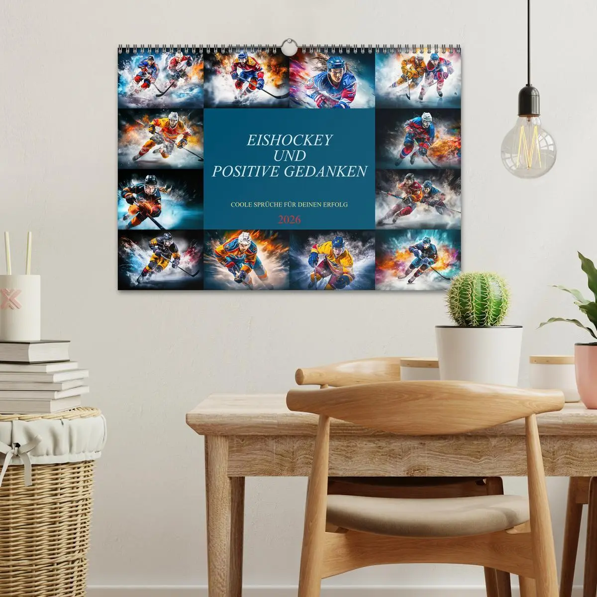 Bild: 9783457493427 | Eishockey und positive Gedanken (Wandkalender 2026 DIN A3 quer),...