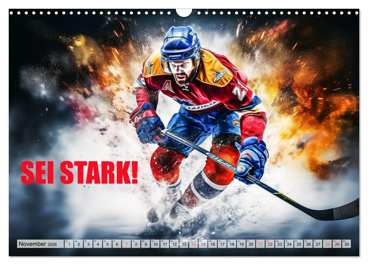 Bild: 9783457493427 | Eishockey und positive Gedanken (Wandkalender 2026 DIN A3 quer),...
